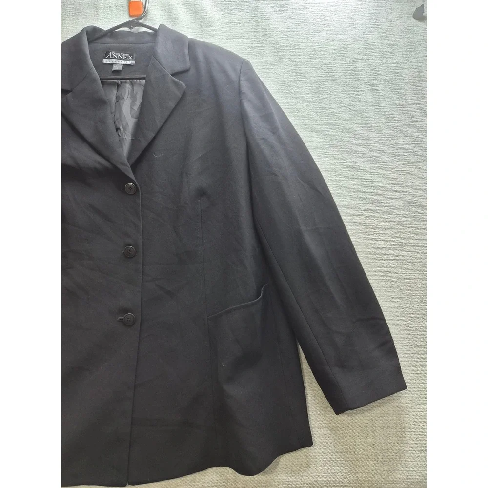 Casual Corner Annex Essentials Blazer Jacket Womens 18W Black Single Breasted